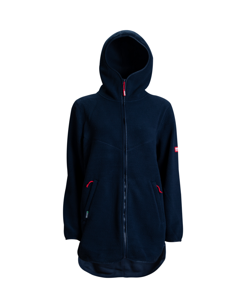 W Pile Hood Jacket Navy Blue XS