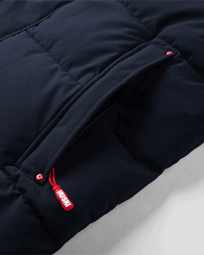 LONG PUFF PARKA Navy Blue XS