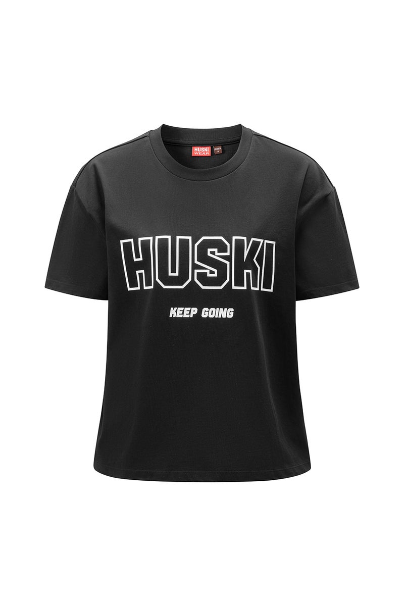 W TEE KEEP GOING Black/White M