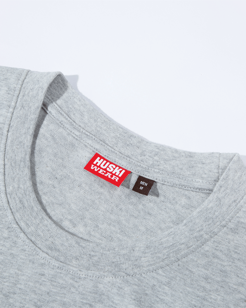 Flock Print Tee Light Grey Melange M