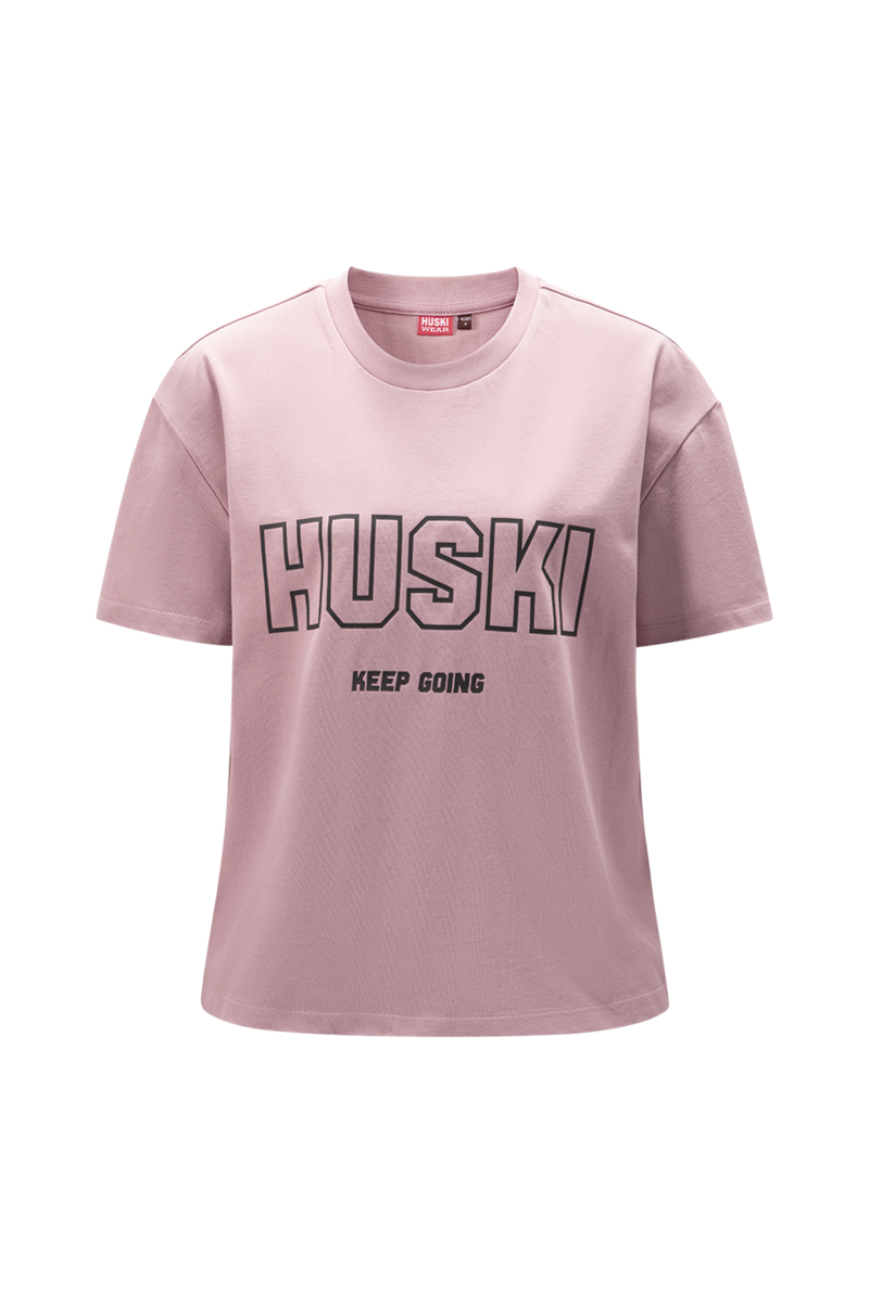 W TEE KEEP GOING Dustypink/Black M