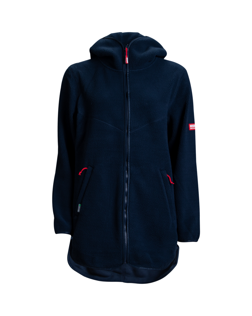 W Pile Hood Jacket Navy Blue L